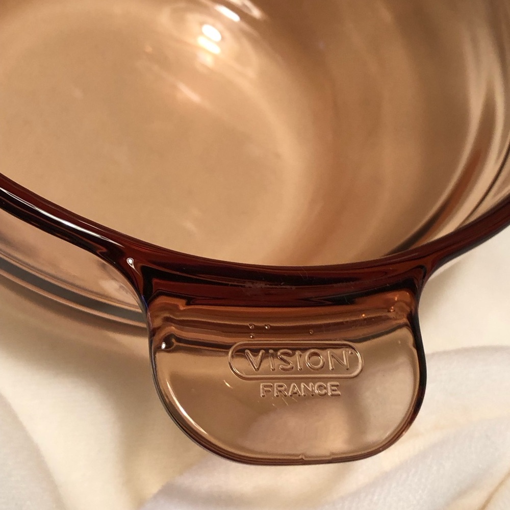 10209 Amber Vision Pyrex Corning Ware 1.5L Quart Sauce Pan Double Boiler w/ Lid - Picture 5 of 16
